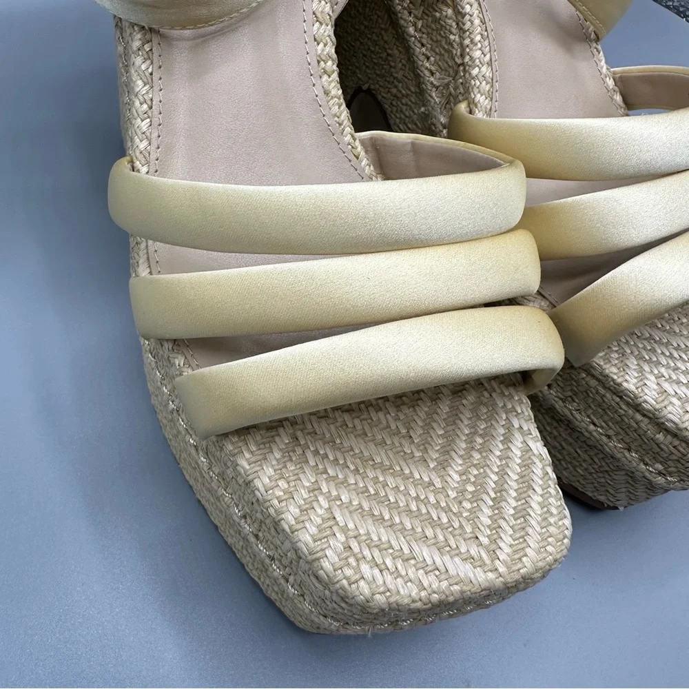 Sam Edelman Tibby Washed Lemon Plarform Wedge Sandal Women’s Size 8.5